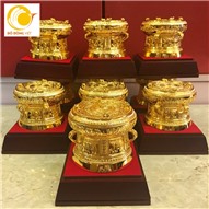 Trống đồng mạ vàng ĐK đường kính 10cm giá rẻ tại Hà Nội